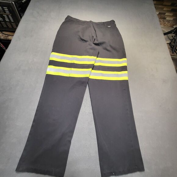 Cintas Work Pants Mens 33x30 Black Hi Vis Uniform Reflective Safety - Picture 10 of 12